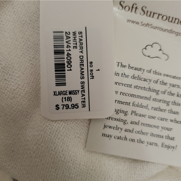 Soft Surroundings Sweater Womens Xl Stars Rhinestones Beaded - Picture 7 of 10